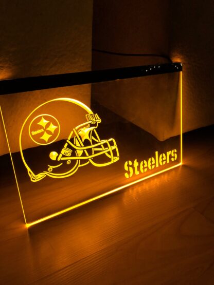 Pittsburgh Steelers LED Sign  – NFL Man Cave Decor gift - Image 3