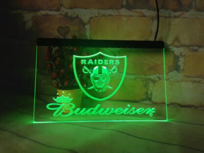 Oakland Raiders LED Sign Man Cave Game Room Decor - Image 4